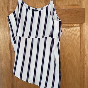 Cute red, white, navy blue blouse